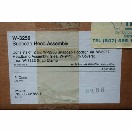 3M SNAPCAP HOOD ASSEMBLY OTHER PROTECTIVE CLOTHING W-3259